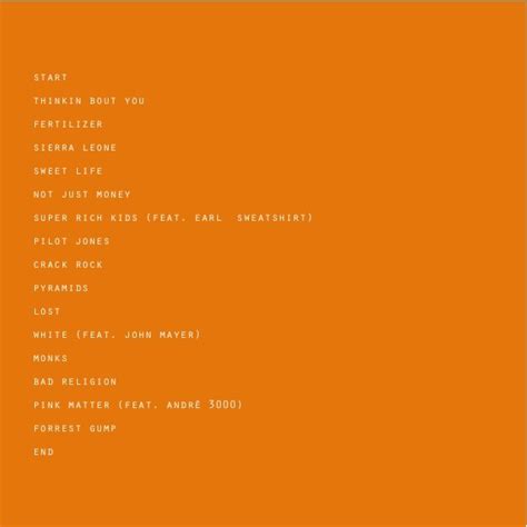 'Channel Orange' artwork and tracklisting revealed — blonded.blog