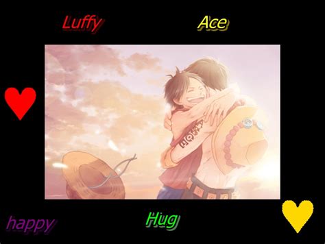 Happy Luffy Hug Ace by KawaiiJuraculMihawk on DeviantArt