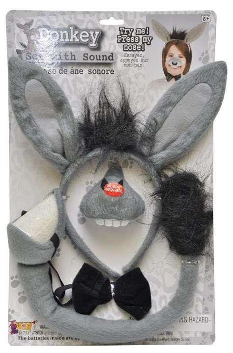 Forum Novelties Animal Costume Set Donkey Nose Tail With Sound Effects ...