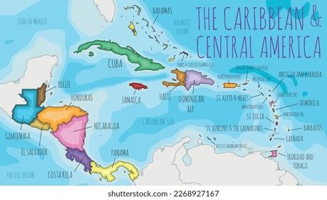 Political Caribbean Central America Map Vector Stock Vector (Royalty Free) 2268927167 | Shutterstock