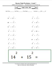 Beestar Math Worksheet Grade 3