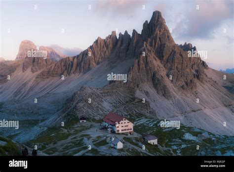 Sunrise in Tre Cime National Park Stock Photo - Alamy