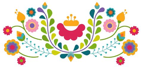 Mexican flower png | Mexican flowers, Flower drawing, Folk art flowers