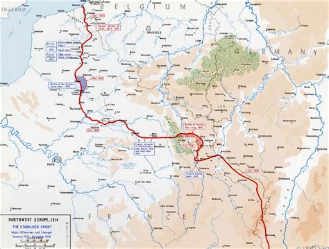 Map of WWI: Western Front 1915-1916