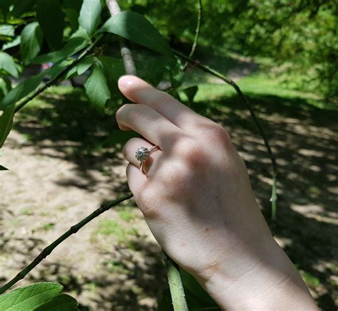 Green Garnet Ring Sterling Silver Ring Nature Ring | Etsy