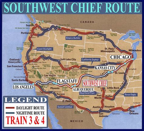 Southwest Chief Train Number 3 & 4 Maps, Guide And Railway Information Directory/ATDLINES ...