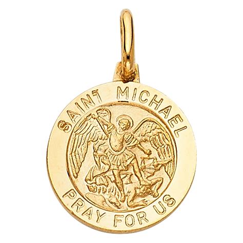 Solid 14k Yellow Gold St. Michael Pendant 18mm X 15mm - Walmart.com