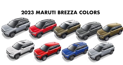 2023 Maruti Brezza Colors: Blue, Red, Silver, Khakhi, Grey, White ...