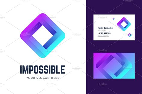 Impossible square logo | Illustrator Templates ~ Creative Market