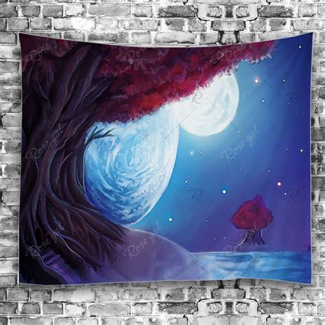 Oil Painting Tree Night Moon Decorative Tapestry | Oil painting tree, Painting tree, Wall tapestry