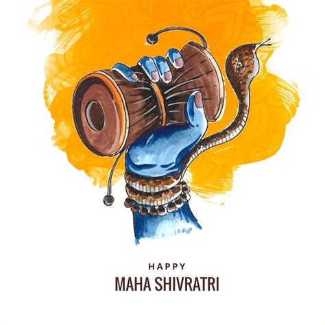 Free Vector | Hindu festival maha shivratri lord shiva hand holding ...