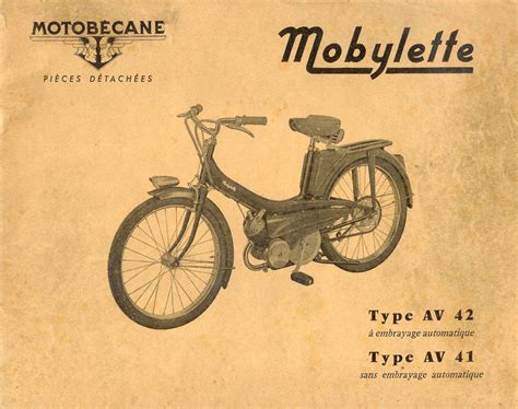 Mobylette Motobecane Moped AV41-AV42 Spare Parts Manual in French on C ...