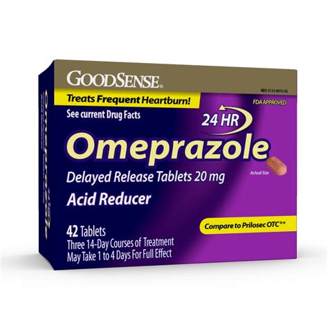 GoodSense Omeprazole Delayed Release Tablets 20 mg, Stomach Acid Reducer for Frequent Heartburn ...