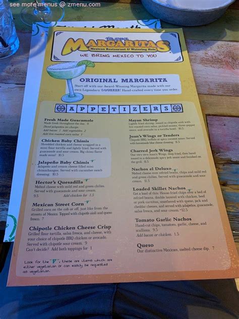 Menu at Margaritas Mexican Restaurant, Waltham