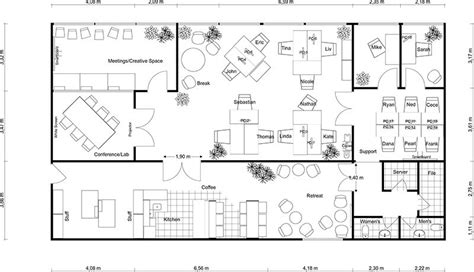 an office floor plan with two separate rooms