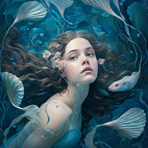 Mermaid Painting, Painting Of Girl, Mermaid Artwork, Underwater ...