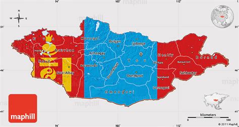 Flag Map of Mongolia