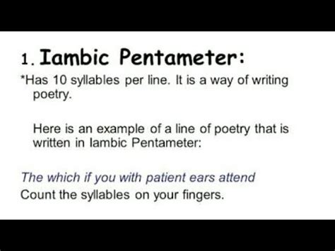Iambic Pentameter Poems / PPT - Shakespeare and Iambic Pentameter ...