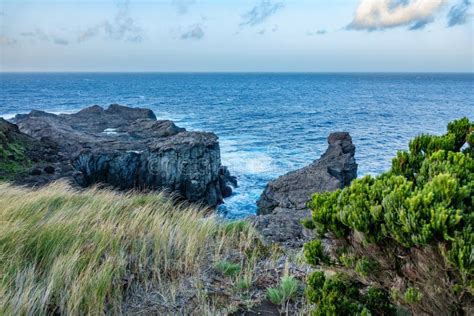 Cliffs in the Atlantic Ocean, Azores Islands, Terceira Stock Photo - Image of pool, island: 88412818