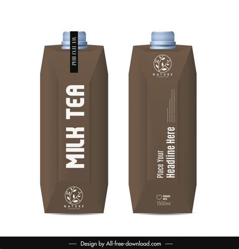 Milk tea bottle packaging template modern elegant design Vectors images graphic art designs in ...