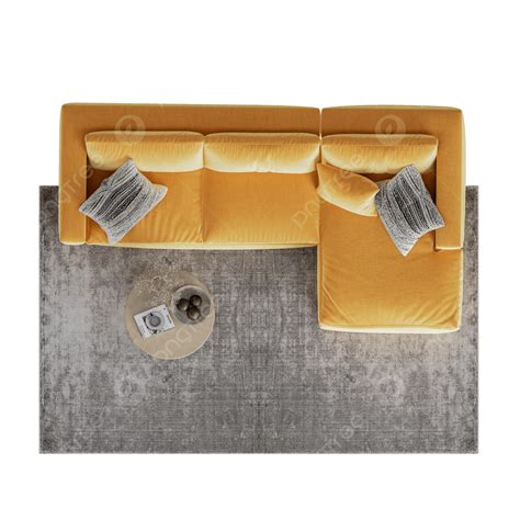 Top View Yellow Sofa Isolated, Sofa, Living Room, Furniture PNG ...