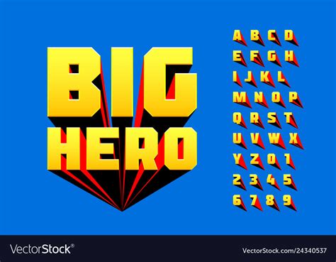 Comics superhero style font Royalty Free Vector Image