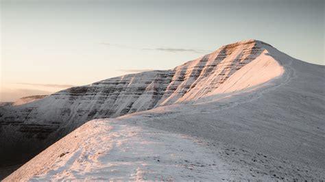 Brecon Beacons Panoramic photographed from Pen Y Fan in winter.