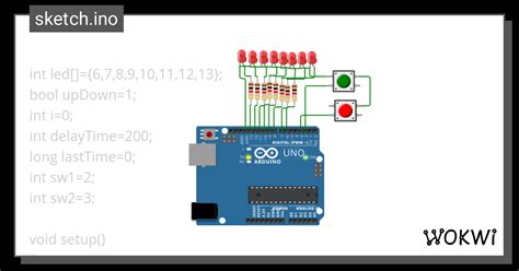 อุลังอุตังนับเลขไบนารี่ 7secment - Wokwi ESP32, STM32, Arduino Simulator