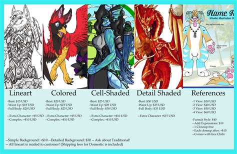 Art Commission Prices - Fursewna Studios