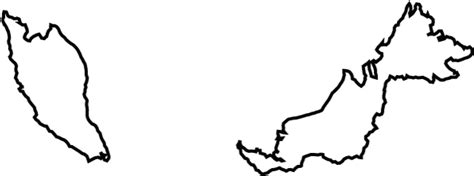 Map Of Malaysia Terrain Area And Outline Maps Of Black - West Malaysia Map Outline Clipart ...