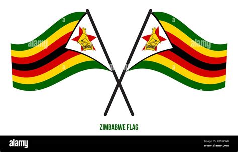 Zimbabwe Flag Waving Vector Illustration on White Background. Zimbabwe National Flag Stock ...