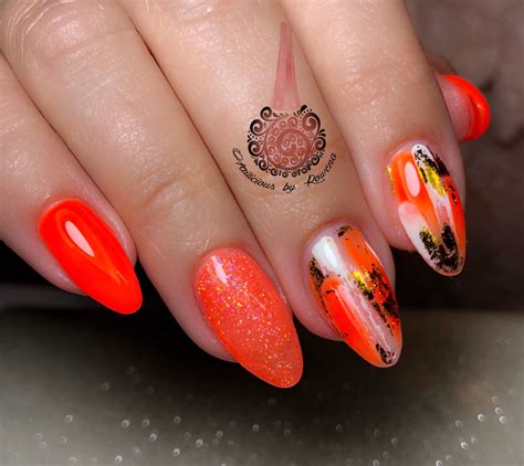 Neon Orange nails | Orange nails, Nails, Neon orange nails