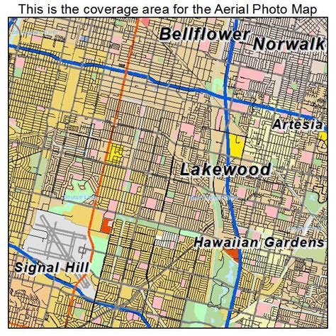 Aerial Photography Map of Lakewood, CA California