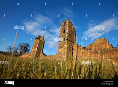 The ruins of Bradgate House in Bradgate Country park near Leicester the ...