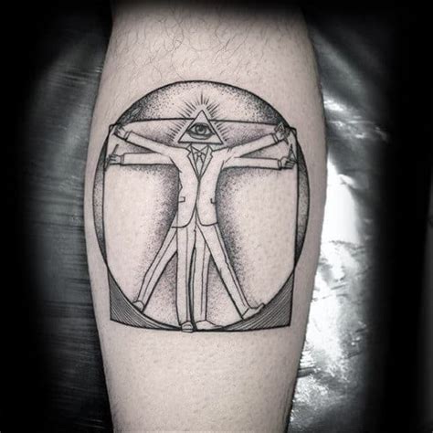 50 Vitruvian Man Tattoo Designs For Men - Da Vinci Ink Ideas