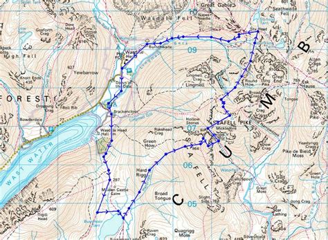 Route map of Scafell pike 853×624 » Walk With Me