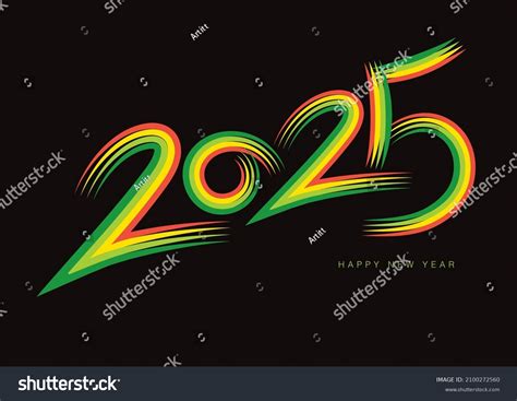 2025 Happy New Year Celebration Typography Stock Vector (Royalty Free ...