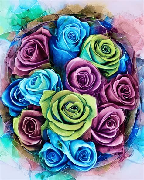 Abstract Roses Art · Creative Fabrica