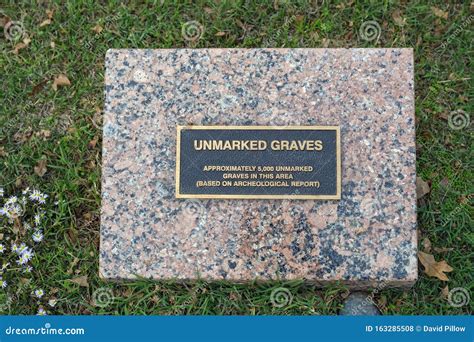 `Unmarked Graves` Information Stone and Plaque Inside the Freedman`s Cemetery Memorial in Dallas ...