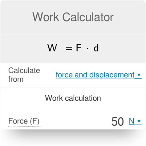 Work Done Calculator