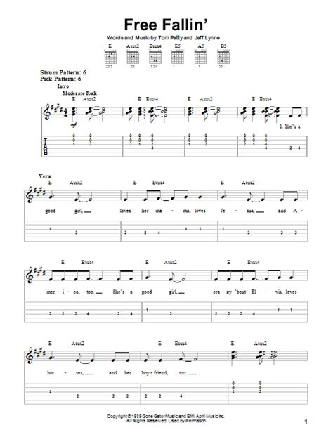 free fallin guitar chords pdf - Marylynn Hensley