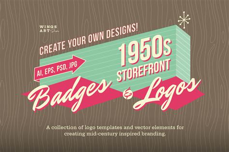 1950s Storefront: Badges and Logos | Custom-Designed Graphic Objects ~ Creative Market