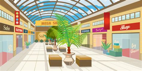 Shopping Mall Hall Illustrations, Royalty-Free Vector Graphics & Clip Art - iStock