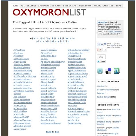 Oxymoron List — Funny Examples of Oxymorons (Oxymora) | Writing words ...