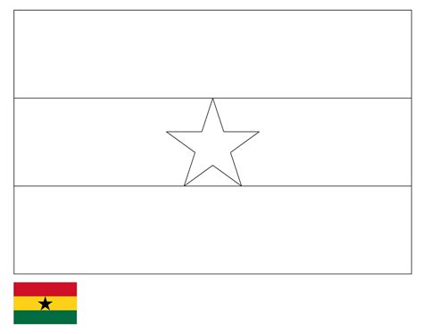 Ghana Flag Coloring Page