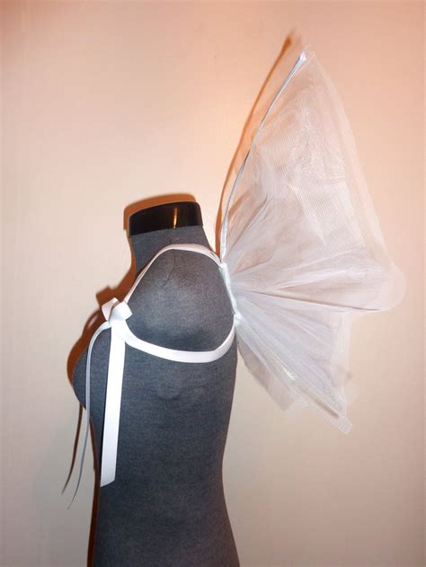 Fairy Wings in White, Adult Size Costume Pretty Iridescent Shine ...