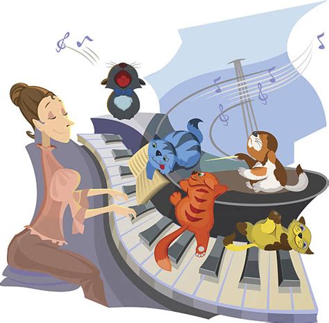 Best Cat Piano Illustrations, Royalty-Free Vector Graphics & Clip Art - iStock