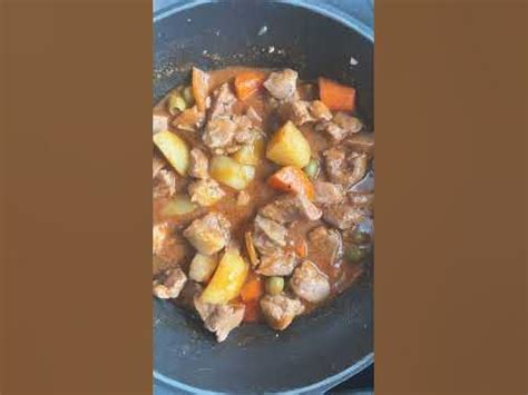 Pork caldereta with olives - YouTube