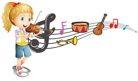 Girl playing violin with music notes in background 358899 Vector Art at Vecteezy