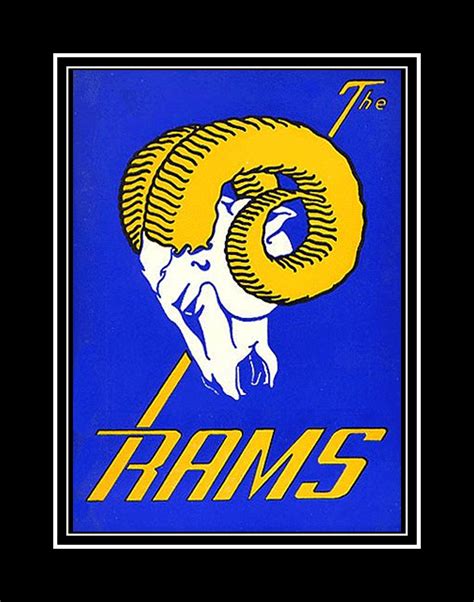 Retro 1950s LA Rams Memorabilia Wall Art Gift, NFL Football Logo Poster ...